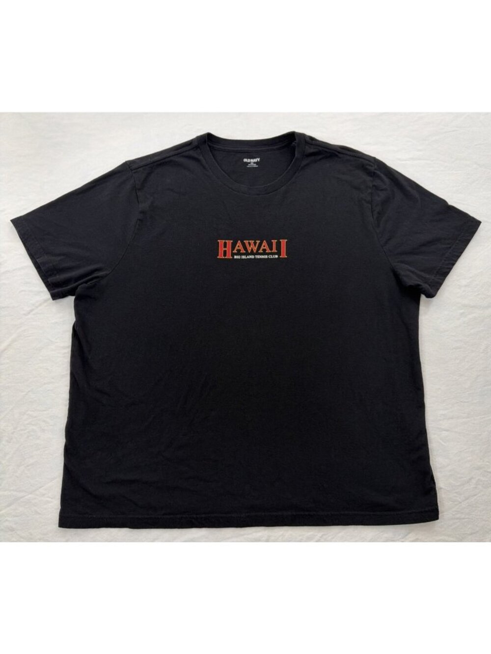 Men's Black XXL Old Navy Hawaii Big Island Tennis Club Graphic Cotton T-Shirt